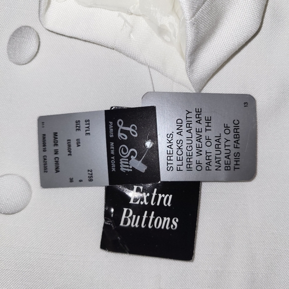 Vintage LE SUIT Lightweight White Linen Skirt Suit - Size 6    (NWT) - Picture 8 of 8